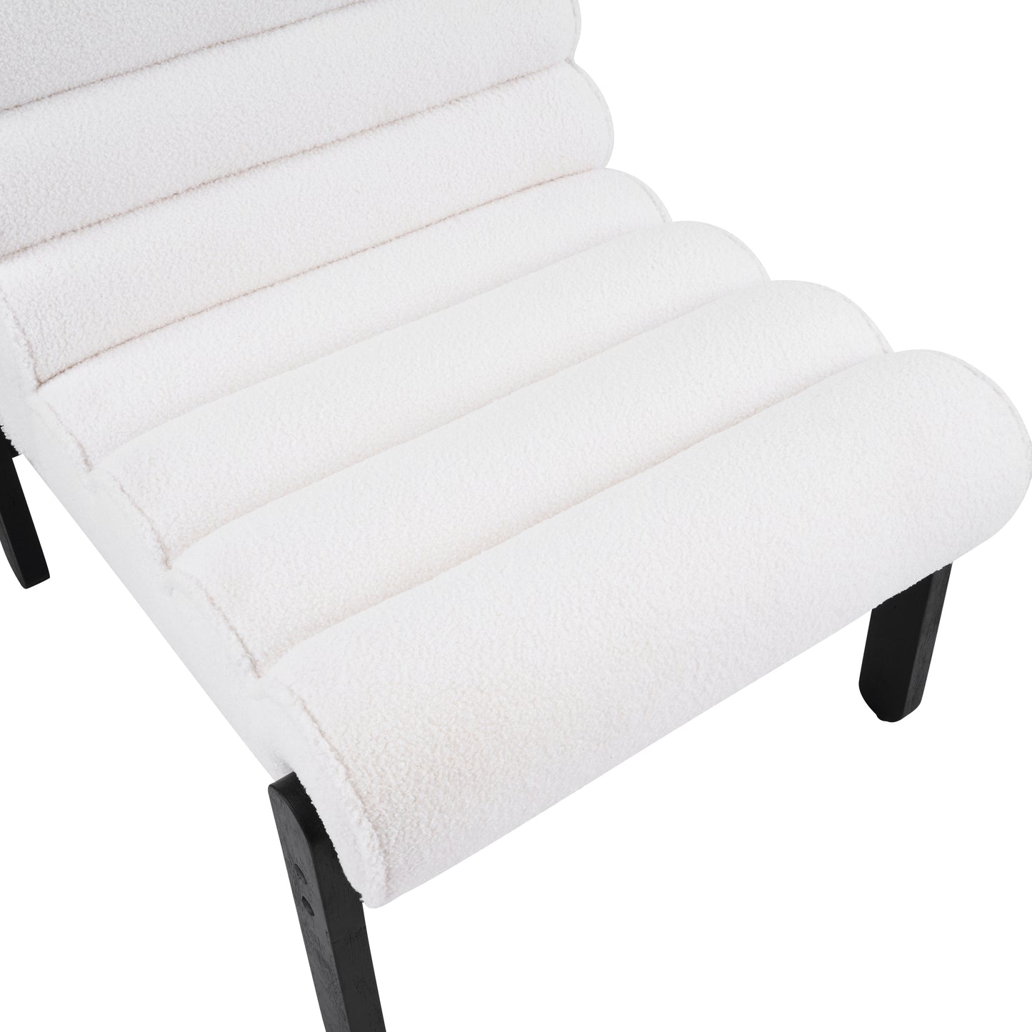 White Black Accent Chair - Plush Polyester Seating