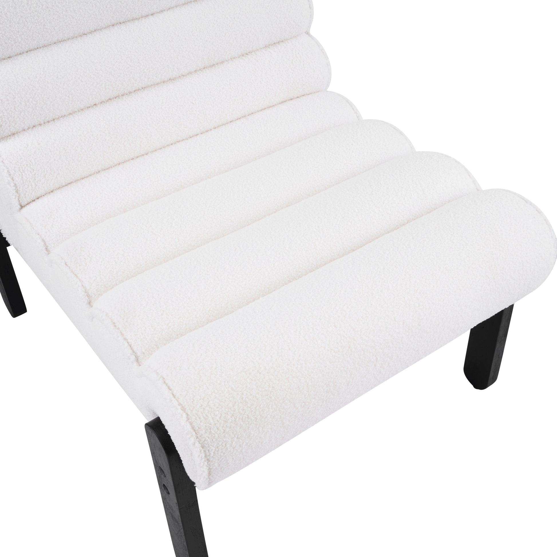 White Black Accent Chair - Plush Polyester Seating