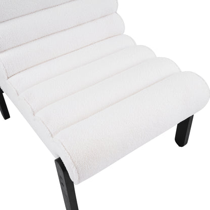 White Black Accent Chair - Plush Polyester Seating