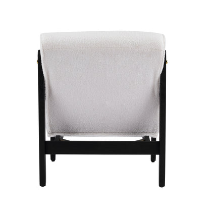 White Black Accent Chair - Plush Polyester Seating