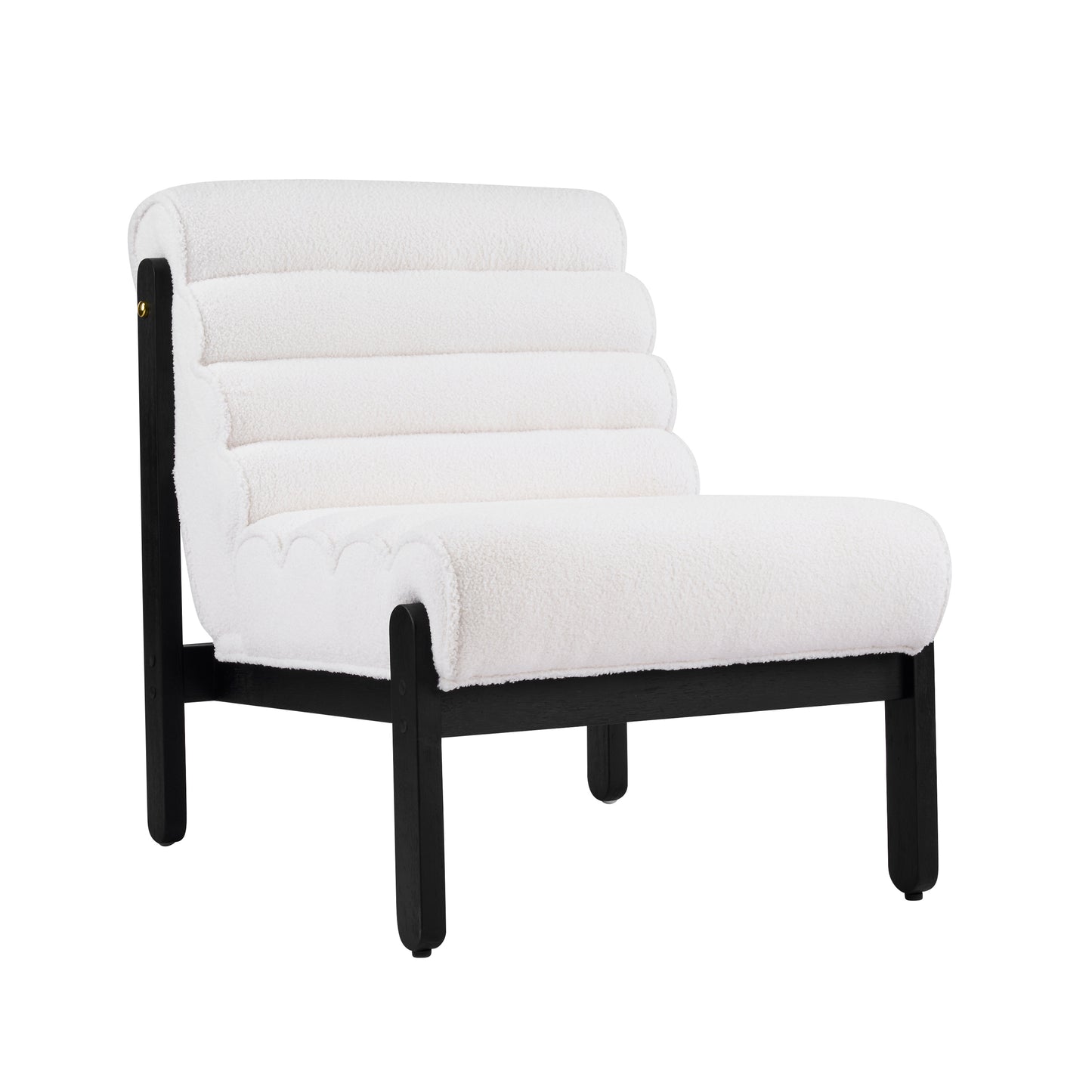 White Black Accent Chair - Plush Polyester Seating