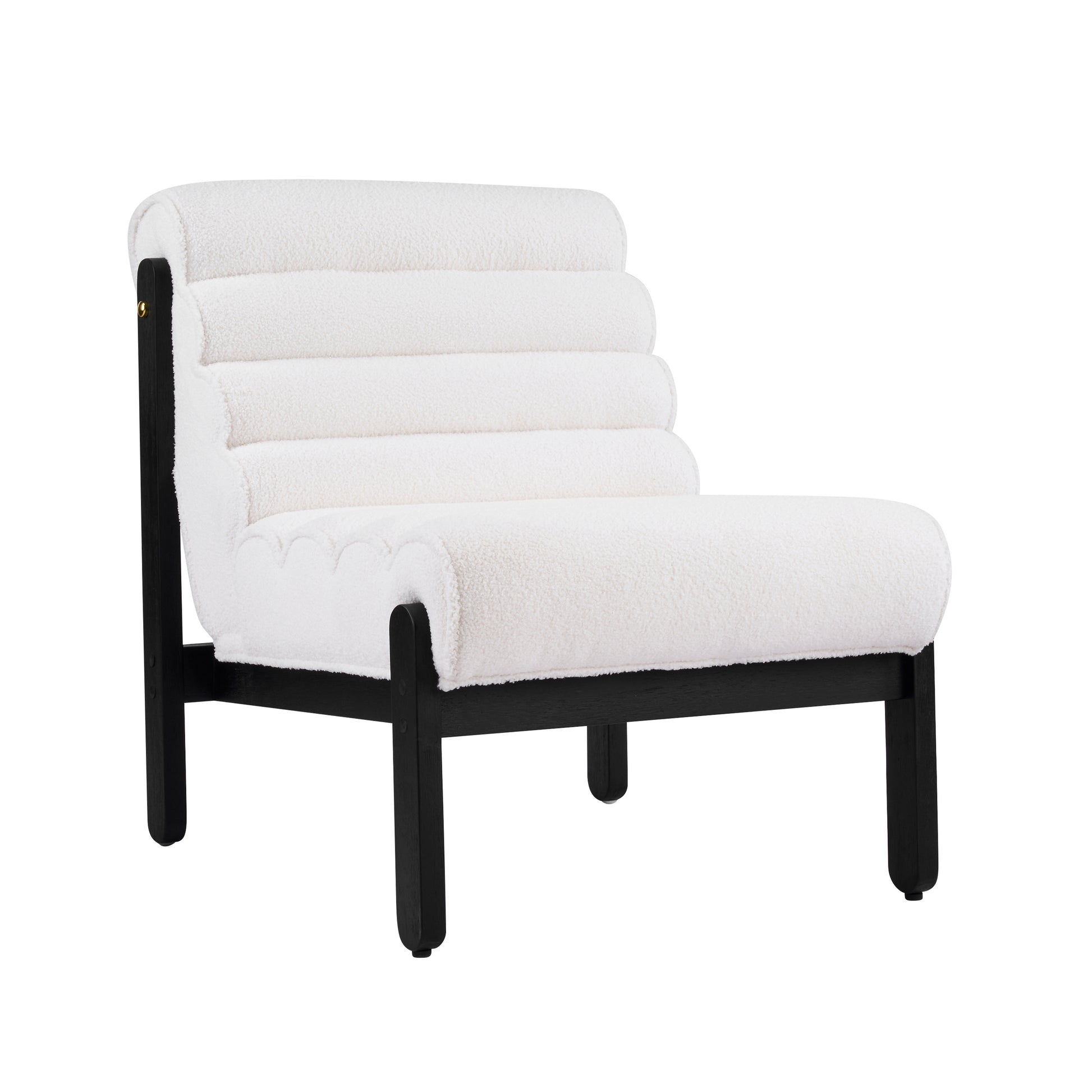 White Black Accent Chair - Plush Polyester Seating