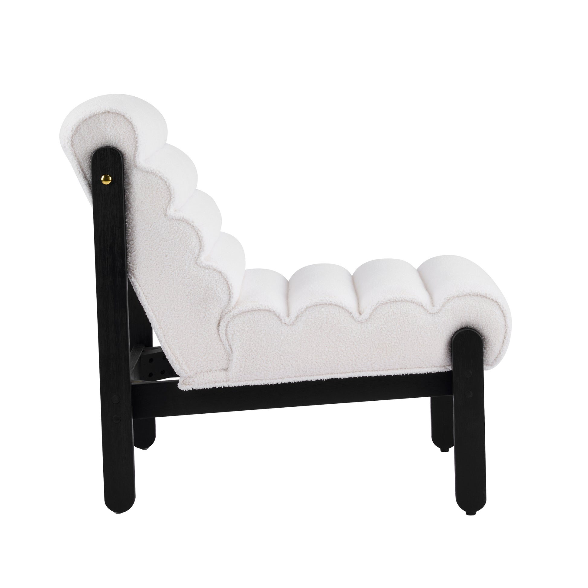 White Black Accent Chair - Plush Polyester Seating