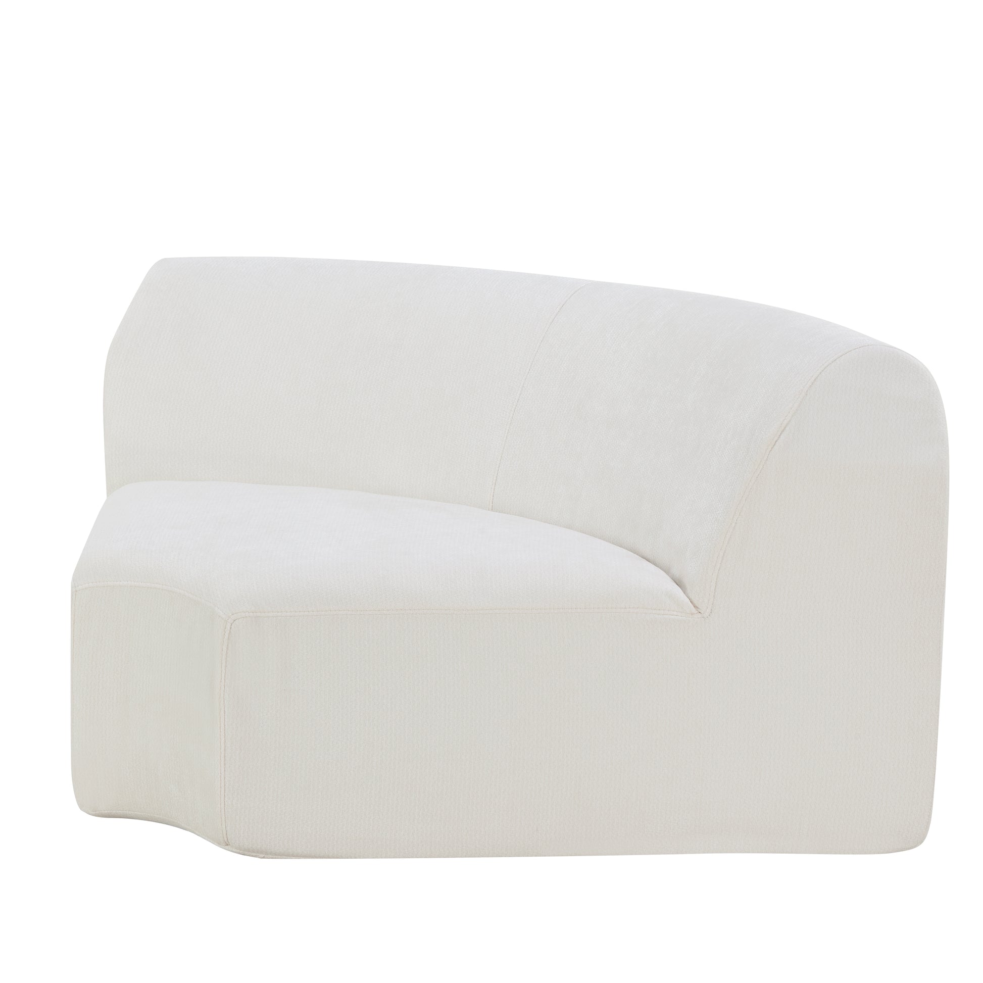 111" Modern Curved Sectional Sofa - Beige Foam Polyester, 3 Seat