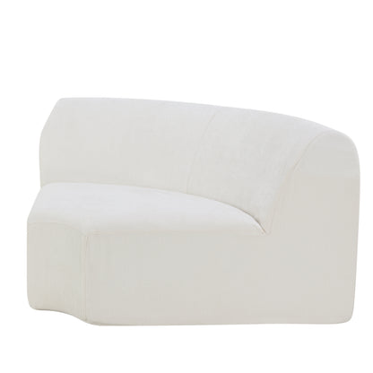 111" Modern Curved Sectional Sofa - Beige Foam Polyester, 3 Seat