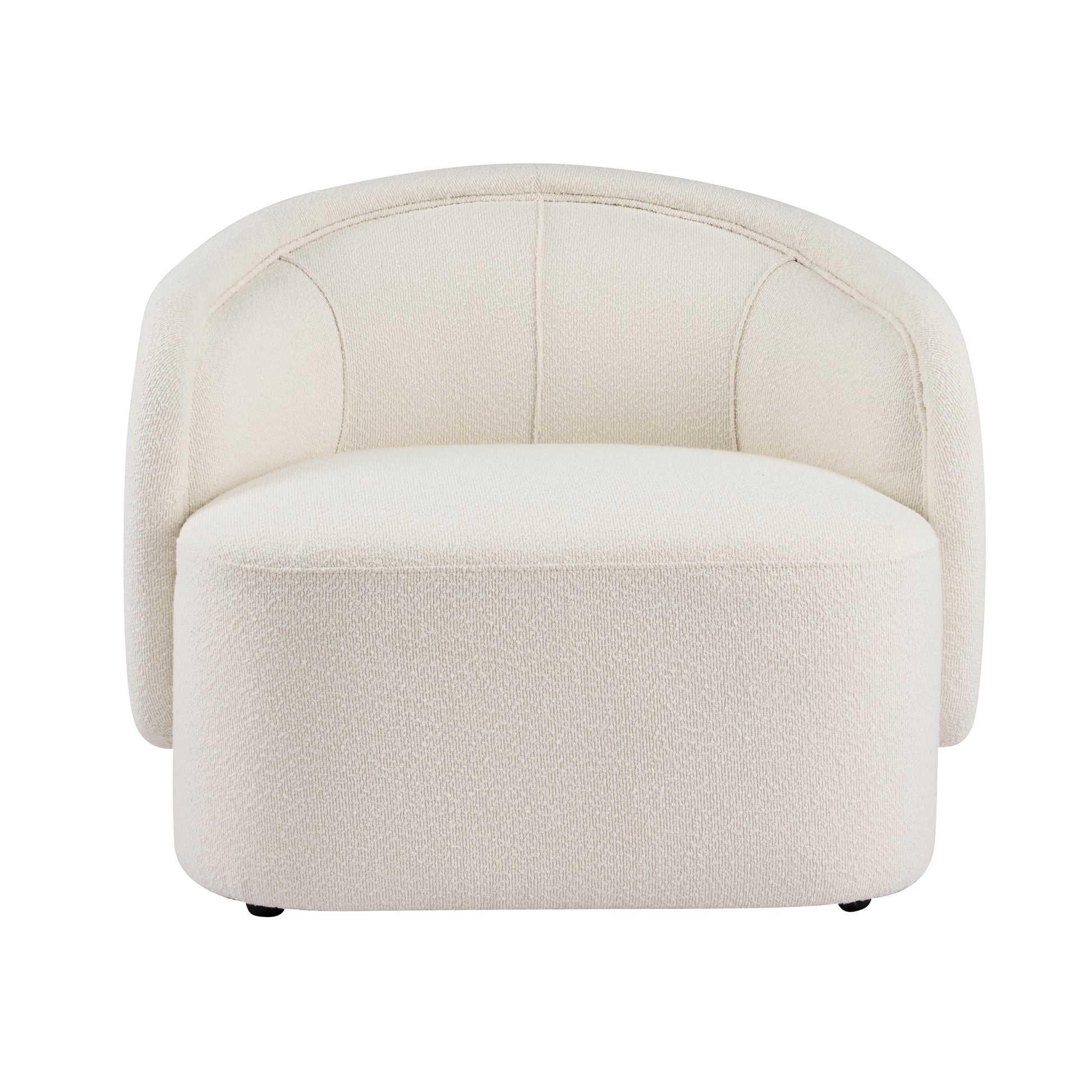 Cream Polyester Boucle Accent Chair - 34" W