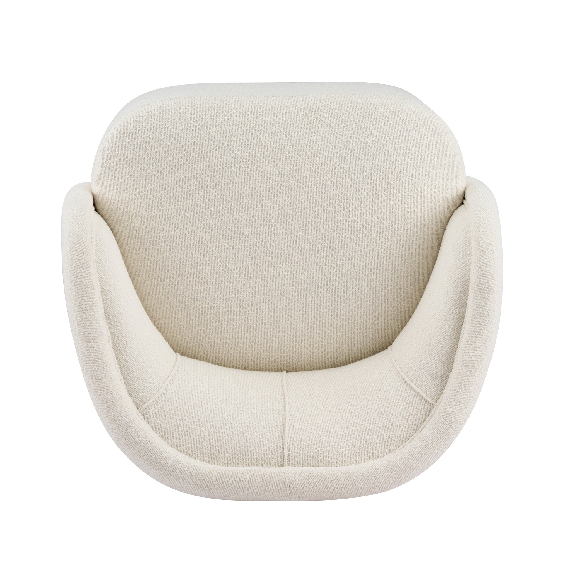 Cream Polyester Boucle Accent Chair - 34" W