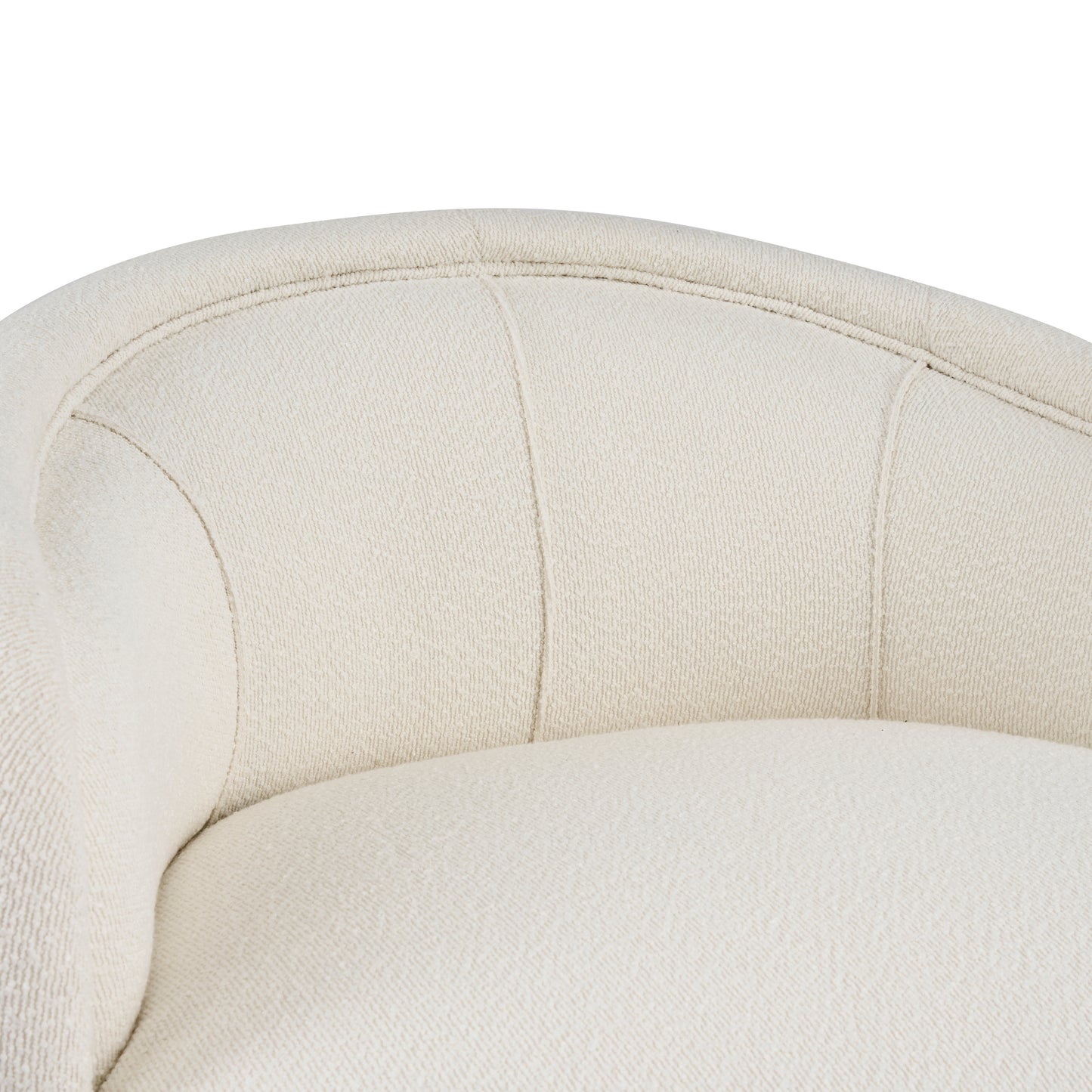 Cream Polyester Boucle Accent Chair - 34" W