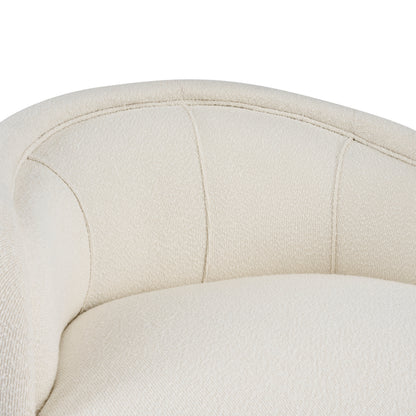 Cream Polyester Boucle Accent Chair - 34" W