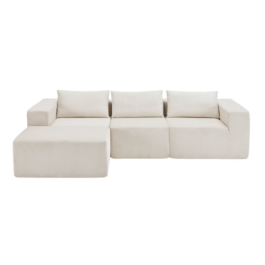 107" Compressed Sectional Sofas (Beige)