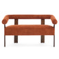 Round armrest loveseat(Dark orange+Brown)