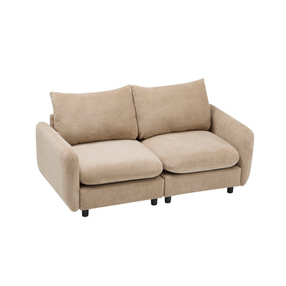 Camel Eucalyptus 2 Seat Sectional Sofa - 69 Inch