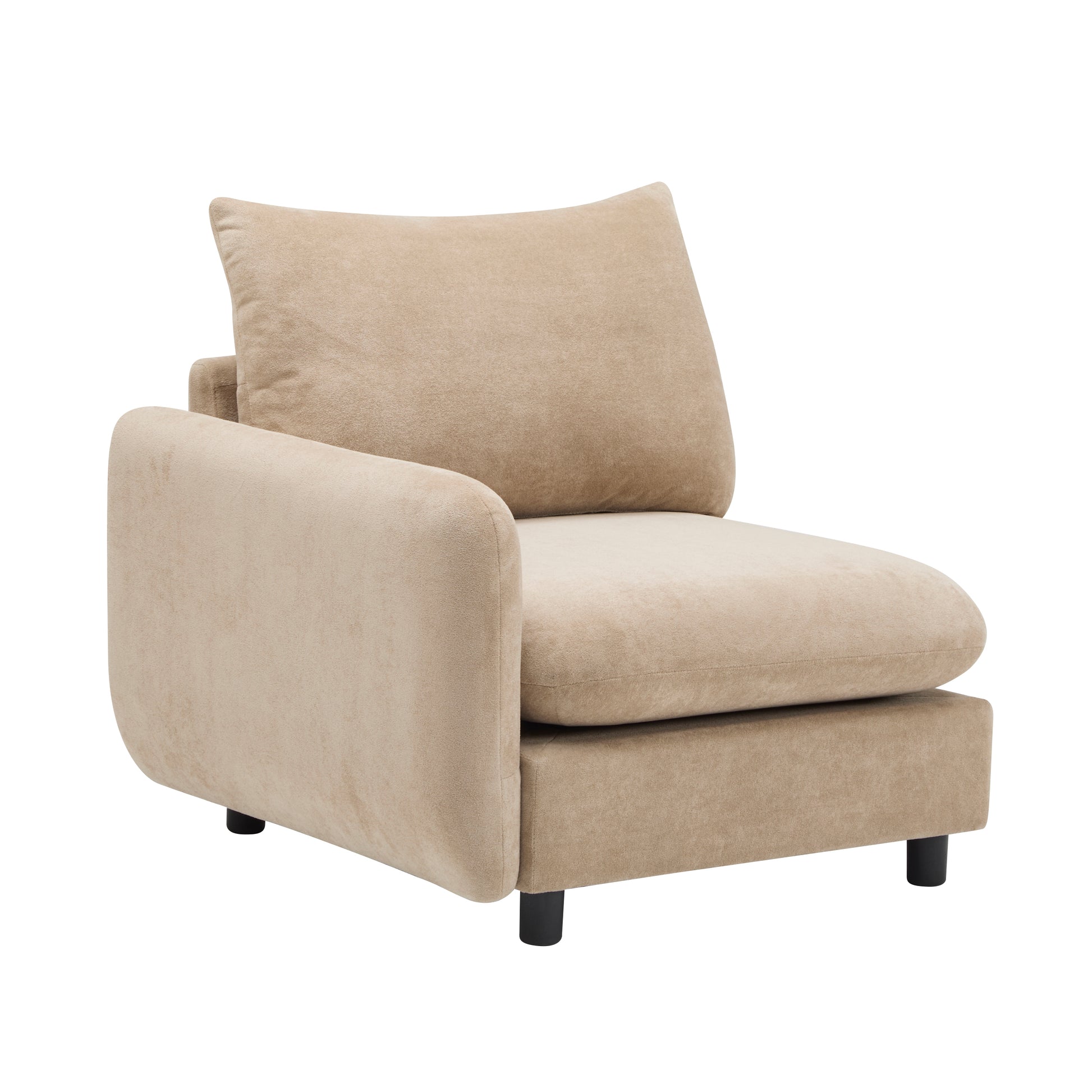 Camel Eucalyptus 2 Seat Sectional Sofa - 69 Inch