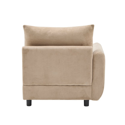 Camel Eucalyptus 2 Seat Sectional Sofa - 69 Inch