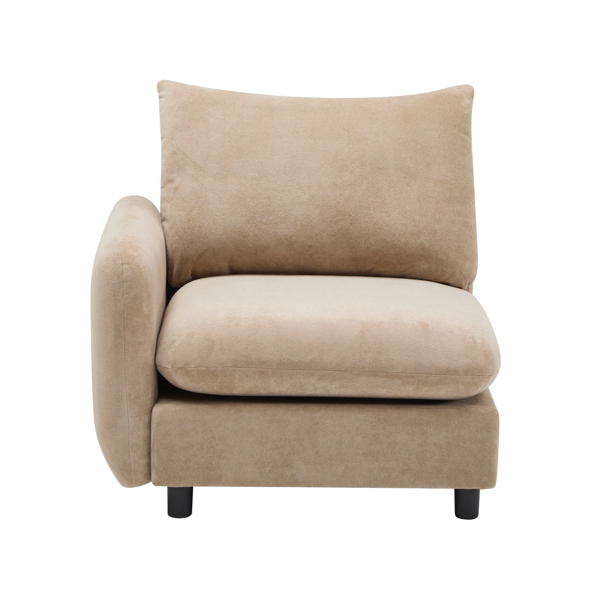 Camel Eucalyptus 2 Seat Sectional Sofa - 69 Inch