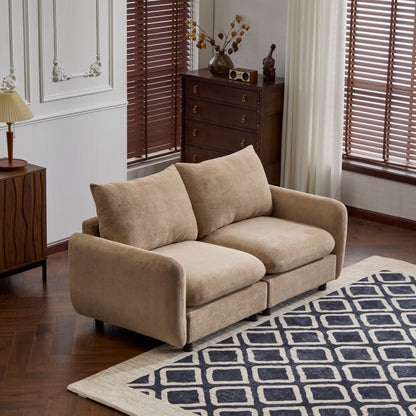 Camel Eucalyptus 2 Seat Sectional Sofa - 69 Inch