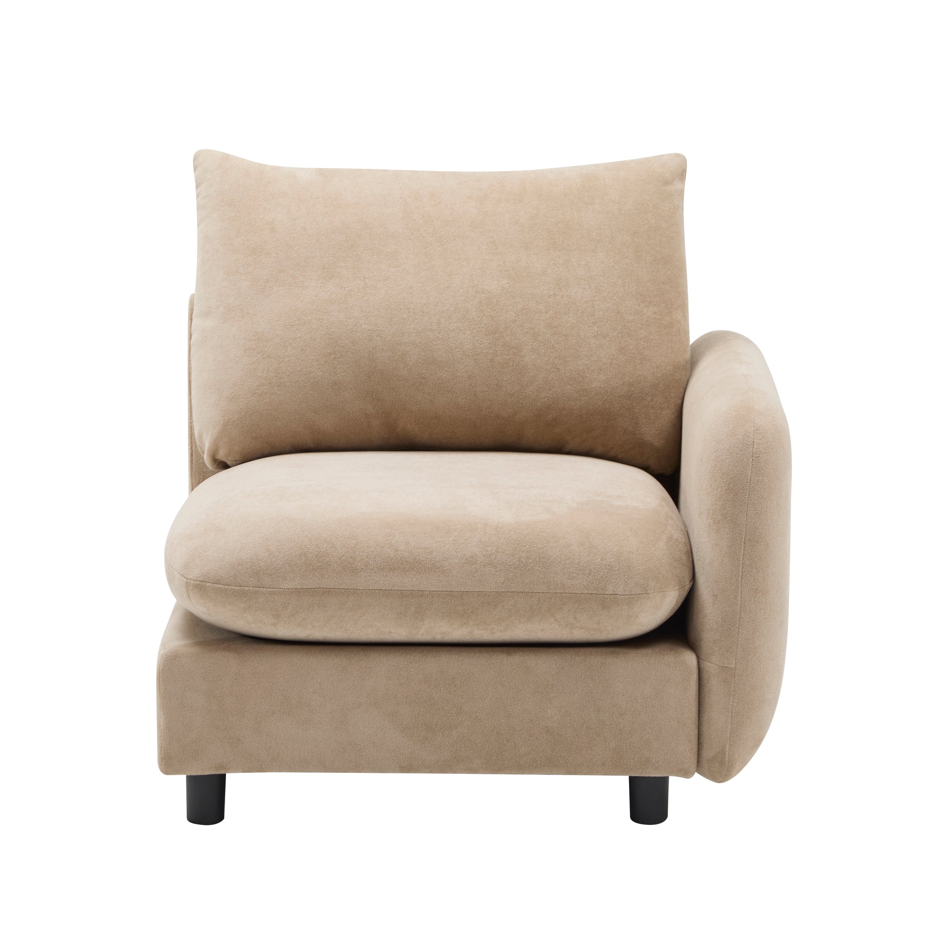 Camel Eucalyptus 2 Seat Sectional Sofa - 69 Inch