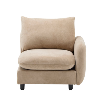 Camel Eucalyptus 2 Seat Sectional Sofa - 69 Inch
