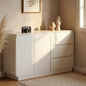 Modern White Sideboard, 55.1'' Wide Storage Cabinet with 2 Doors and 3 Drawers, Versatile Dining Room,Living Room