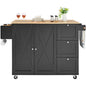 Kitchen Island Cart Rolling Storage Cabinet on Wheel with Drawer & Shelves