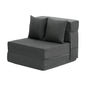 Folding Sofa Bed, 3-in-1 Foldable Couch Bed with 2 Pillows and Washable Cover, 25D High Density Memory Foam Convertible Sleeper Chair Bed, Futon Couch for Living Room, Bedroom, Dark Grey(Single)