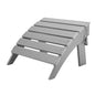 Adirondack Ottoman 16.9L x 18.9W x 13H Inch HDPE Folding Patio Footrest Gray
