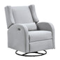 Electronic Power Recliner and Swivel Glider, 250 lbs Weight Capacity Swivel Glider Recliner Chair with USB Port, Polyester Surface Swivel Rocker Recliner  for Living Room, Bedroom, Light Gray