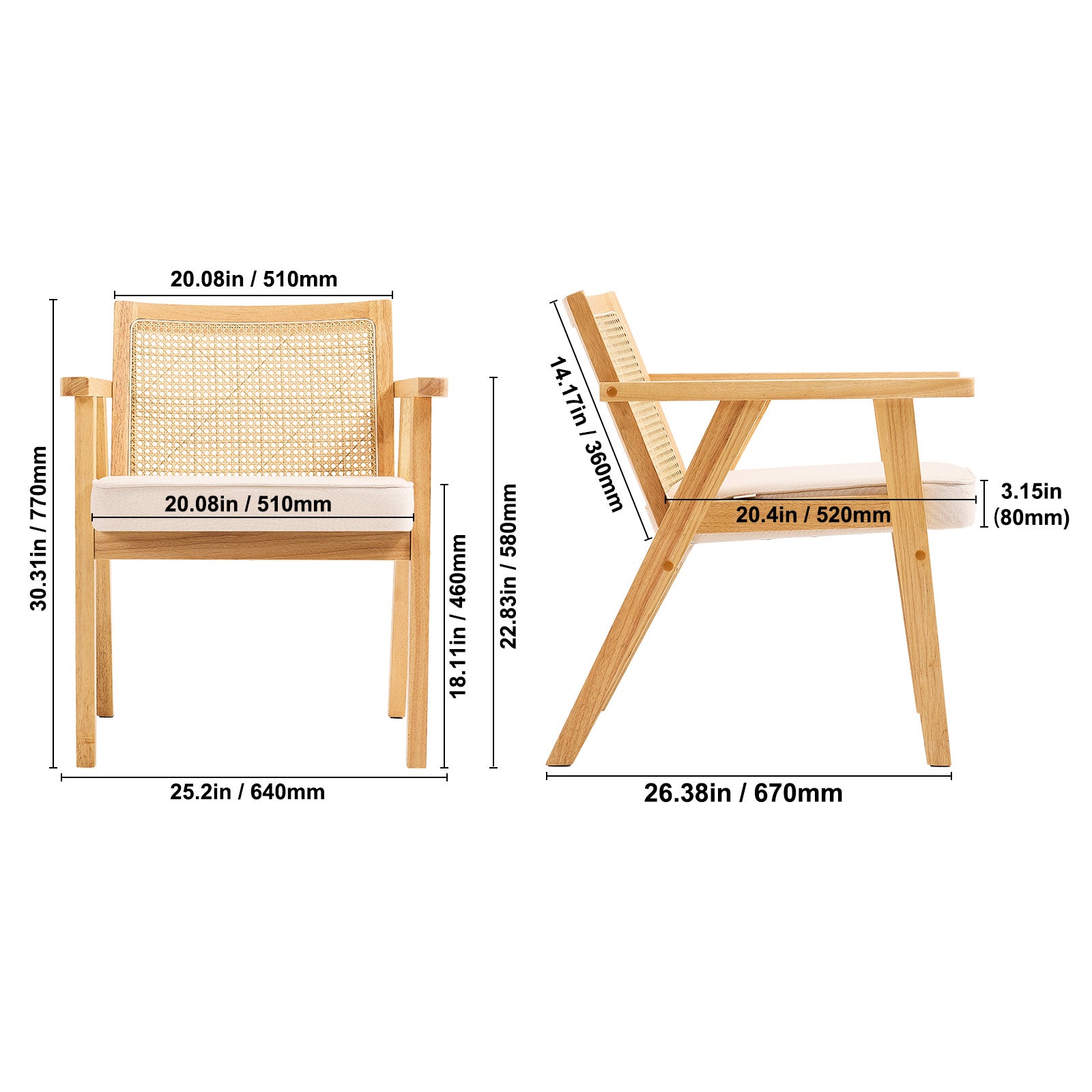 Mid-Century Modern Rattan Chair - Comfort & Style
