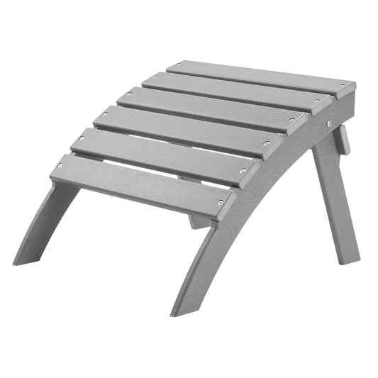 Adirondack Ottoman 21.5L x 18.9W x 14.8H Inch HDPE Folding Patio Footrest Gray