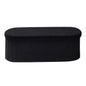 Oval Storage Ottoman Bench, Foldable Teddy Fleece End of Bed Bench, Folding Upholstered Bed Ottoman Chest with Large Storage Space, Supports 660 lbs, for Living Room, Bedroom, Entryway, Black