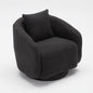 Swivel Accent Chair, Barrel Armchair with Back Pillow & Wood Frame for Living Room, Bedroom, Office