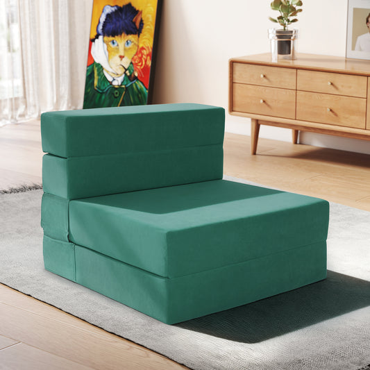 Folding Sofa Bed Convertible Modern Sleeper Couch, Adjustable Straight Backrest for Living Room Bedroom