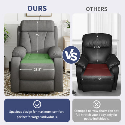 Power Lift Recliner - Dark Gray with Snowflake Velvet for Living Room