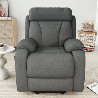 Power Lift Recliner - Dark Gray with Snowflake Velvet for Living Room