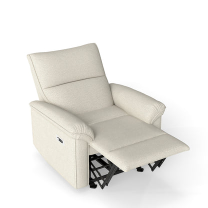 Wall Hugger Recliner - Beige+Grey Zero Wall Power Chair for Living Room