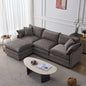 105" Modular Sectional Couch,Upholstered Soft Chenille Fabric Sofa,3 Seater with Ottoman L Shape Sofa Grey