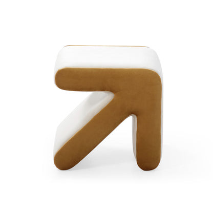 Beige Velvet Sofa Stool Ottoman - Arrow Design for Living Room