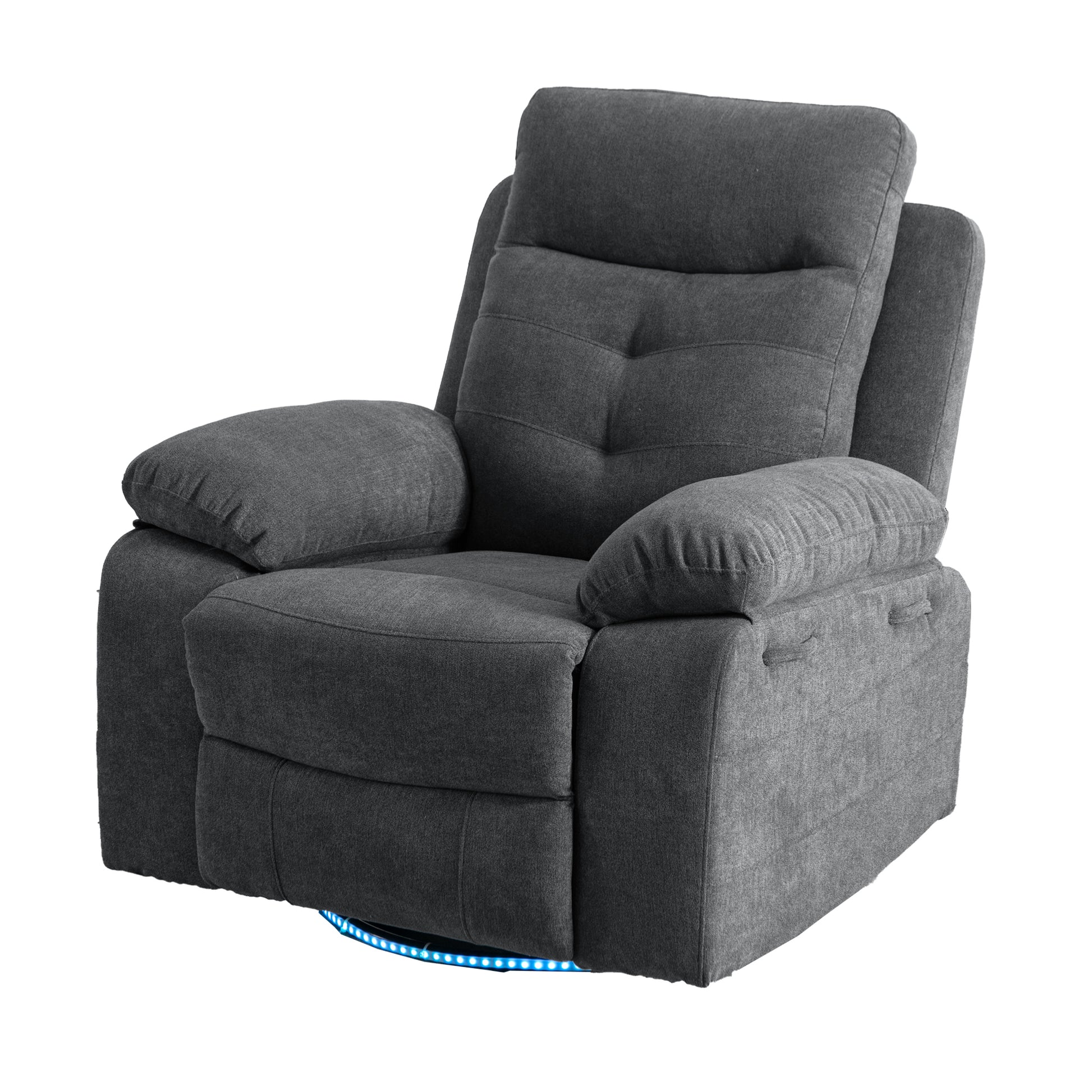 Dark Grey Power Recliner with Bluetooth & Storage