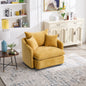 360° Swivel Chairs, Oversized Sofa Armchairs Cushion with 3 Pillows, Backrest Pillow Design Modern Style Comfy, for Living Room, Bedroom, Hotel, Yellow