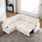 Sectional Sleeper Sofa with Pull Out Bed, Modular Corner Sofa with Storage, Sectional Couches for Living Room, Convertible Sofa Bed for Living Room, Bedroom and Apartment