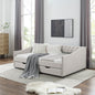 Full Size Daybed with Drawers Upholstered Tufted Sofa Bed, with Button on Back and Copper Nail on Waved Shape Arms, Beige (80.5''x55.5''x27.5'') (OLD SKU: W1413S00004)