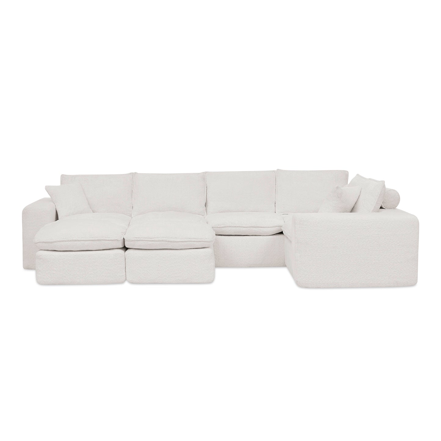 107" Modern Boucle L-Shaped Sectional Sofa - Beige