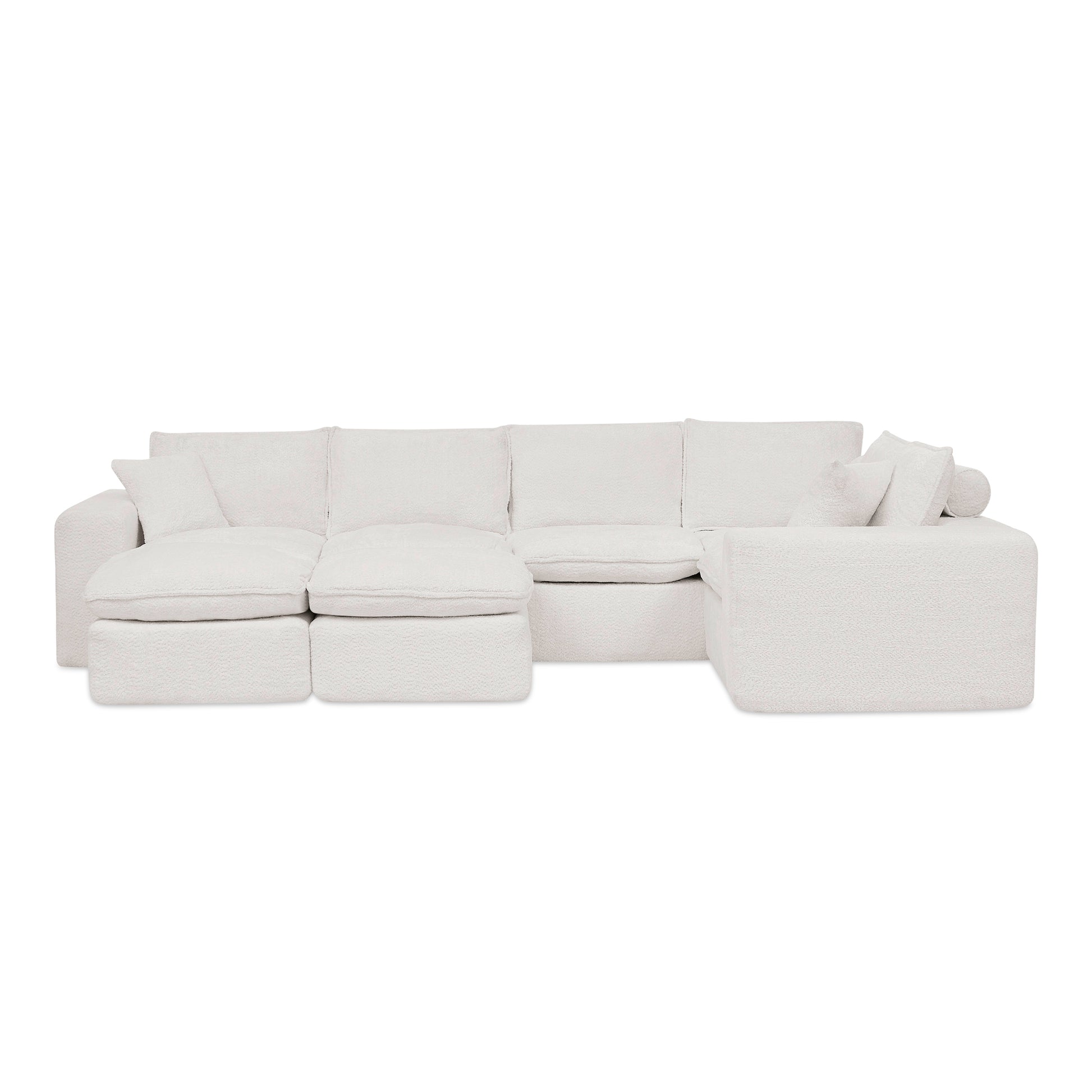 107" Modern Boucle L-Shaped Sectional Sofa - Beige