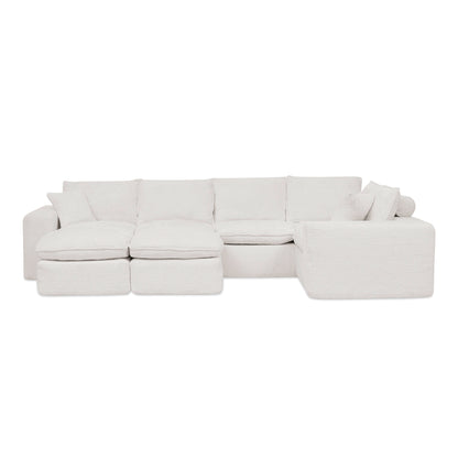 107" Modern Boucle L-Shaped Sectional Sofa - Beige