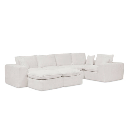 107" Modern Boucle L-Shaped Sectional Sofa - Beige