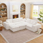 107'' Modern Boucle L-shaped Sectional Sofa with Two Moveable Ottomans for Living Room, Comfy Cloud Couch with Pillows, DIY Combination