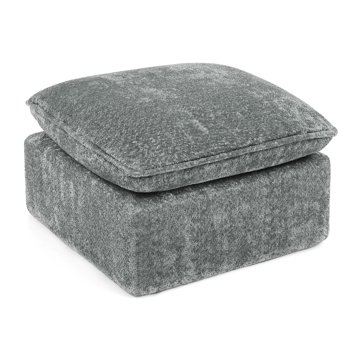 Grey Boucle Modular Sectional Sofa - 6 Seat Living Room