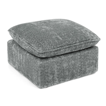 Grey Boucle Modular Sectional Sofa - 6 Seat Living Room