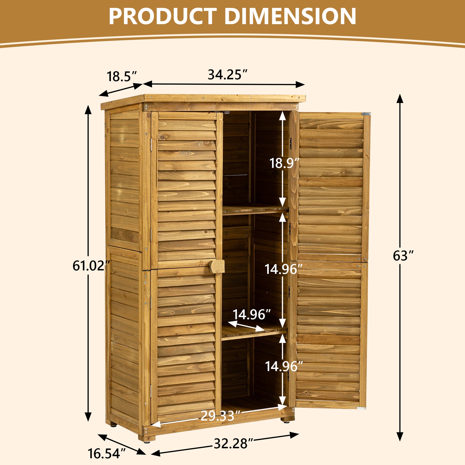 Outdoor Wood Storage Shed - Weatherproof & Secure