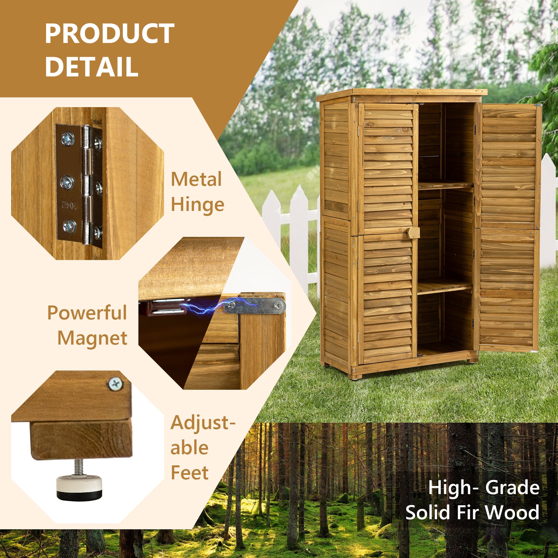 Outdoor Wood Storage Shed - Weatherproof & Secure